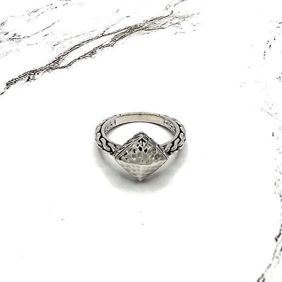 John Hardy Designer 925 Sterling Silver Hammered Texture Dome Ring Size 7 - Picture 1 of 5
